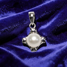 Load image into Gallery viewer, White Pearl Pendant – 14k White Gold Heart Design