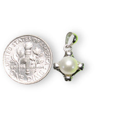 Load image into Gallery viewer, White Pearl Pendant – 14k White Gold Heart Design