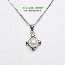 Load image into Gallery viewer, White Pearl Pendant – 14k White Gold Heart Design