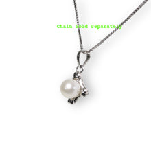 Load image into Gallery viewer, White Pearl Pendant – 14k White Gold Heart Design