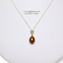 Load image into Gallery viewer, Chocolate Pearl Pendant – 14k Yellow Gold Hawaiian Plumeria Design