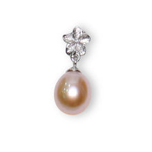 Load image into Gallery viewer, Pink Pearl Plumeria Pendant – 14k White Gold Hawaiian Style