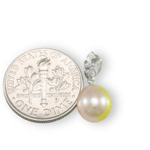 Load image into Gallery viewer, Pink Pearl Plumeria Pendant – 14k White Gold Hawaiian Style