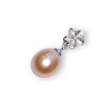 Load image into Gallery viewer, Pink Pearl Plumeria Pendant – 14k White Gold Hawaiian Style