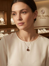 Load image into Gallery viewer, Chocolate Pearl Pendant – 14k White Gold Hawaiian Plumeria Design