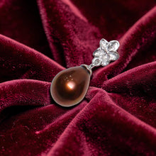 Load image into Gallery viewer, Chocolate Pearl Pendant – 14k White Gold Hawaiian Plumeria Design