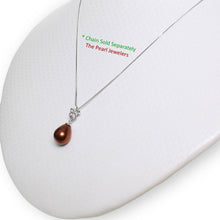 Load image into Gallery viewer, Chocolate Pearl Pendant – 14k White Gold Hawaiian Plumeria Design
