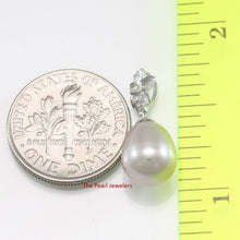 Load image into Gallery viewer, Lavender Pearl Pendant – 14k White Gold Hawaiian Plumeria Design