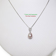 Load image into Gallery viewer, Lavender Pearl Pendant – 14k White Gold Hawaiian Plumeria Design