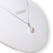 Load image into Gallery viewer, Lavender Pearl Pendant – 14k White Gold Hawaiian Plumeria Design
