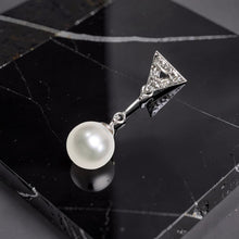 Load image into Gallery viewer, White Pearl Leaf Bail Pendant – 14k White Gold