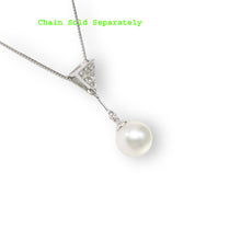 Load image into Gallery viewer, White Pearl Leaf Bail Pendant – 14k White Gold