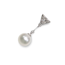 Load image into Gallery viewer, White Pearl Leaf Bail Pendant – 14k White Gold