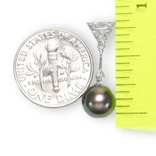Load image into Gallery viewer, Gray Pearl Pendant – 14k White Gold Leaf Bail