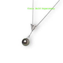 Load image into Gallery viewer, Gray Pearl Pendant – 14k White Gold Leaf Bail