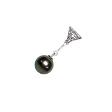 Load image into Gallery viewer, Gray Pearl Pendant – 14k White Gold Leaf Bail