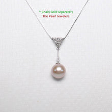 Load image into Gallery viewer, Lavender Pearl Pendant – 14k White Gold Leaf Bail