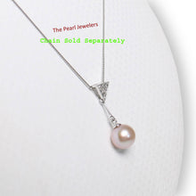 Load image into Gallery viewer, Lavender Pearl Pendant – 14k White Gold Leaf Bail