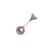 Load image into Gallery viewer, Lavender Pearl Pendant – 14k White Gold Leaf Bail