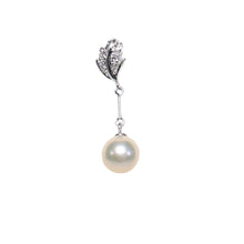 Load image into Gallery viewer, AAA Peach Cultured Pearl Pendant – 14k White Gold Leaf Bail