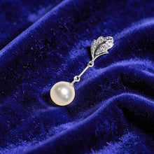 Load image into Gallery viewer, AAA Peach Cultured Pearl Pendant – 14k White Gold Leaf Bail