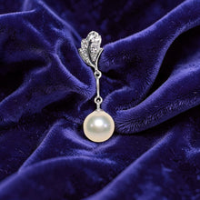 Load image into Gallery viewer, AAA Peach Cultured Pearl Pendant – 14k White Gold Leaf Bail