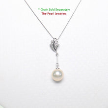 Load image into Gallery viewer, AAA Peach Cultured Pearl Pendant – 14k White Gold Leaf Bail