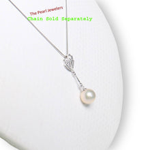 Load image into Gallery viewer, AAA Peach Cultured Pearl Pendant – 14k White Gold Leaf Bail