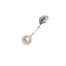 Load image into Gallery viewer, AAA Peach Cultured Pearl Pendant – 14k White Gold Leaf Bail