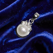 Load image into Gallery viewer, White Pearl Pendant – 14k White Gold Scroll Bail