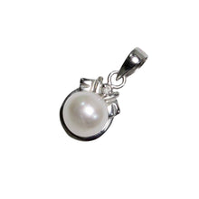 Load image into Gallery viewer, White Pearl Pendant – 14k White Gold Scroll Bail