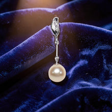 Load image into Gallery viewer, Peach Pearl Pendant – 14k White Gold Deco Bail
