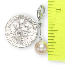 Load image into Gallery viewer, Peach Pearl Pendant – 14k White Gold Deco Bail