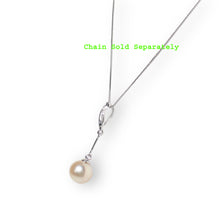 Load image into Gallery viewer, Peach Pearl Pendant – 14k White Gold Deco Bail