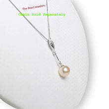 Load image into Gallery viewer, Peach Pearl Pendant – 14k White Gold Deco Bail