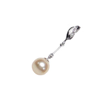 Load image into Gallery viewer, Peach Pearl Pendant – 14k White Gold Deco Bail
