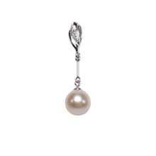 Load image into Gallery viewer, Pink Pearl Pendant – 14k White Gold Petite Diamond Bail