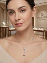 Load image into Gallery viewer, Pink Pearl Pendant – 14k White Gold Petite Diamond Bail