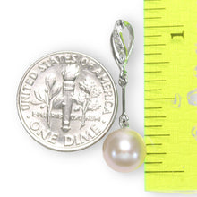 Load image into Gallery viewer, Pink Pearl Pendant – 14k White Gold Petite Diamond Bail