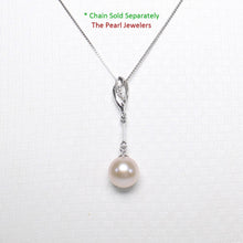 Load image into Gallery viewer, Pink Pearl Pendant – 14k White Gold Petite Diamond Bail