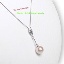 Load image into Gallery viewer, Pink Pearl Pendant – 14k White Gold Petite Diamond Bail