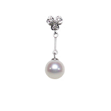Load image into Gallery viewer, 14k White Gold Triple Hearts Bail Pearl Pendant