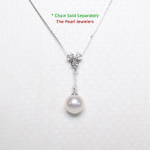 Load image into Gallery viewer, 14k White Gold Triple Hearts Bail Pearl Pendant