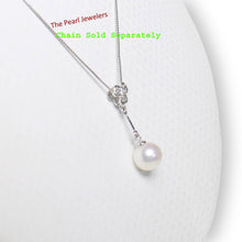 Load image into Gallery viewer, 14k White Gold Triple Hearts Bail Pearl Pendant