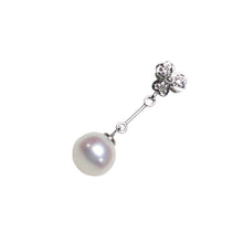 Load image into Gallery viewer, 14k White Gold Triple Hearts Bail Pearl Pendant
