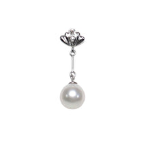 Load image into Gallery viewer, 14k White Gold Shell Bail Pearl Pendant