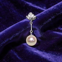 Load image into Gallery viewer, AAA Peach Pearl Pendant – 14k White Gold with Diamond Shell Bail