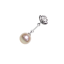 Load image into Gallery viewer, AAA Peach Pearl Pendant – 14k White Gold with Diamond Shell Bail