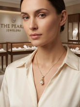 Load image into Gallery viewer, White Cultured Pearl Pendant – 14k Yellow Gold Cone Bail