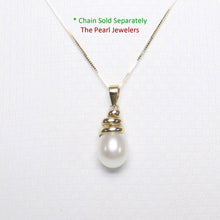 Load image into Gallery viewer, White Cultured Pearl Pendant – 14k Yellow Gold Cone Bail